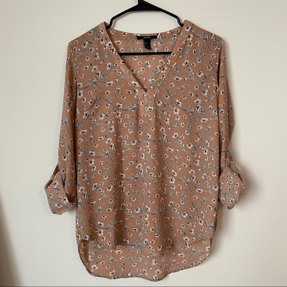 Forever 21 Tops - F21 Floral V-neck Blouse